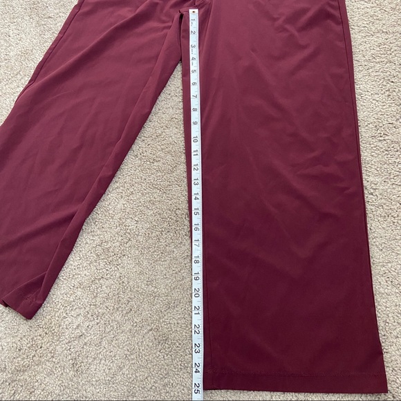 JoyLab High-Waisted Wide Leg Capri Burgundy Ruffle - Picture 6 of 8